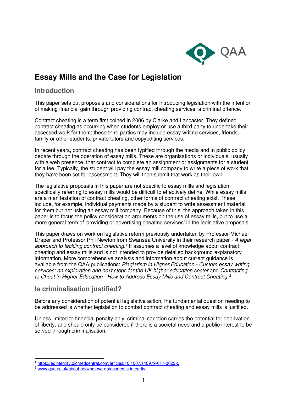 essay mills report