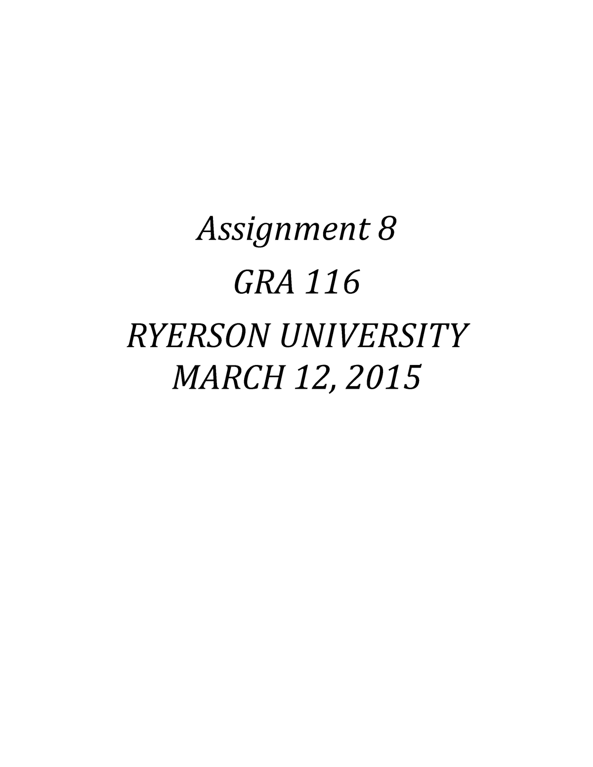 assignment cover page ryerson