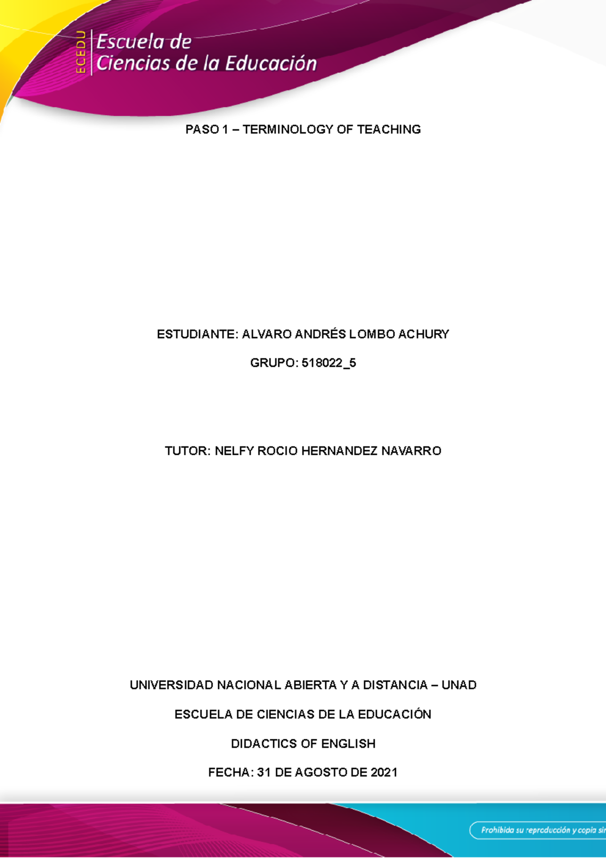 Didactics of English 1 Matemáticas primer semestre Matemáticas primer