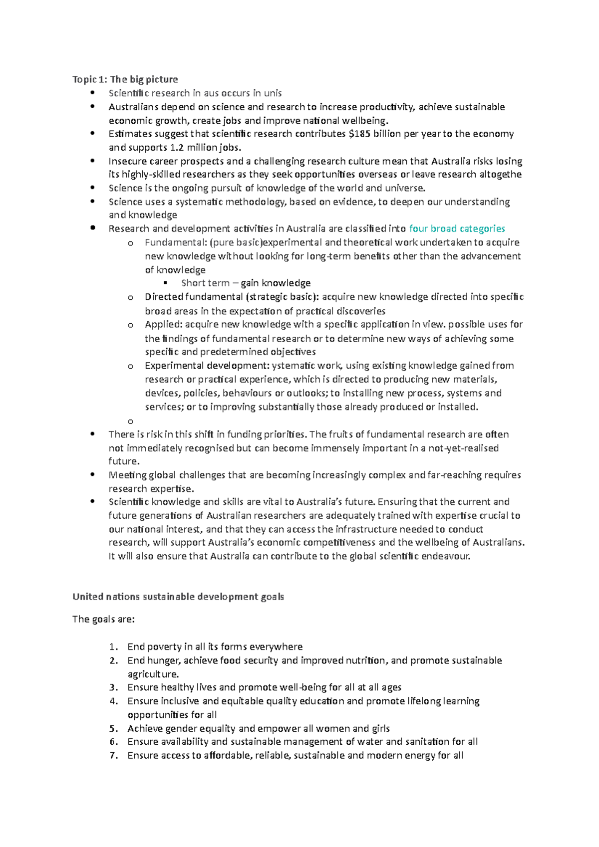 SCIE1001 Readings - Topic 1: The big picture Scientific research in aus ...