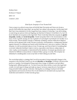 ENG 101 Writing Diagnostic Assignment - Jones 1 Sydney Jones Professor ...