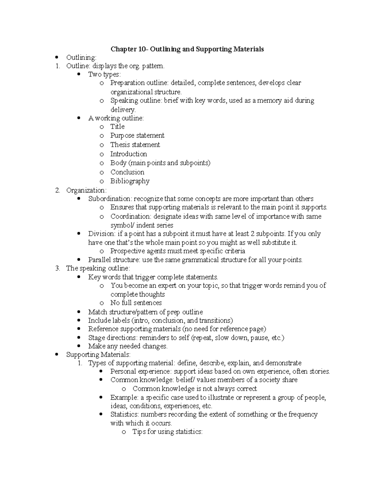 Chapter 10 - Lecture notes 1 - Chapter Outlining and Supporting ...