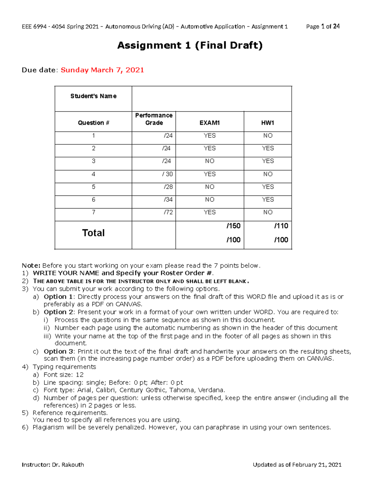 EEE 6994 - 4054 Assignment 1 Final Draft due by March 7th - Assignment ...