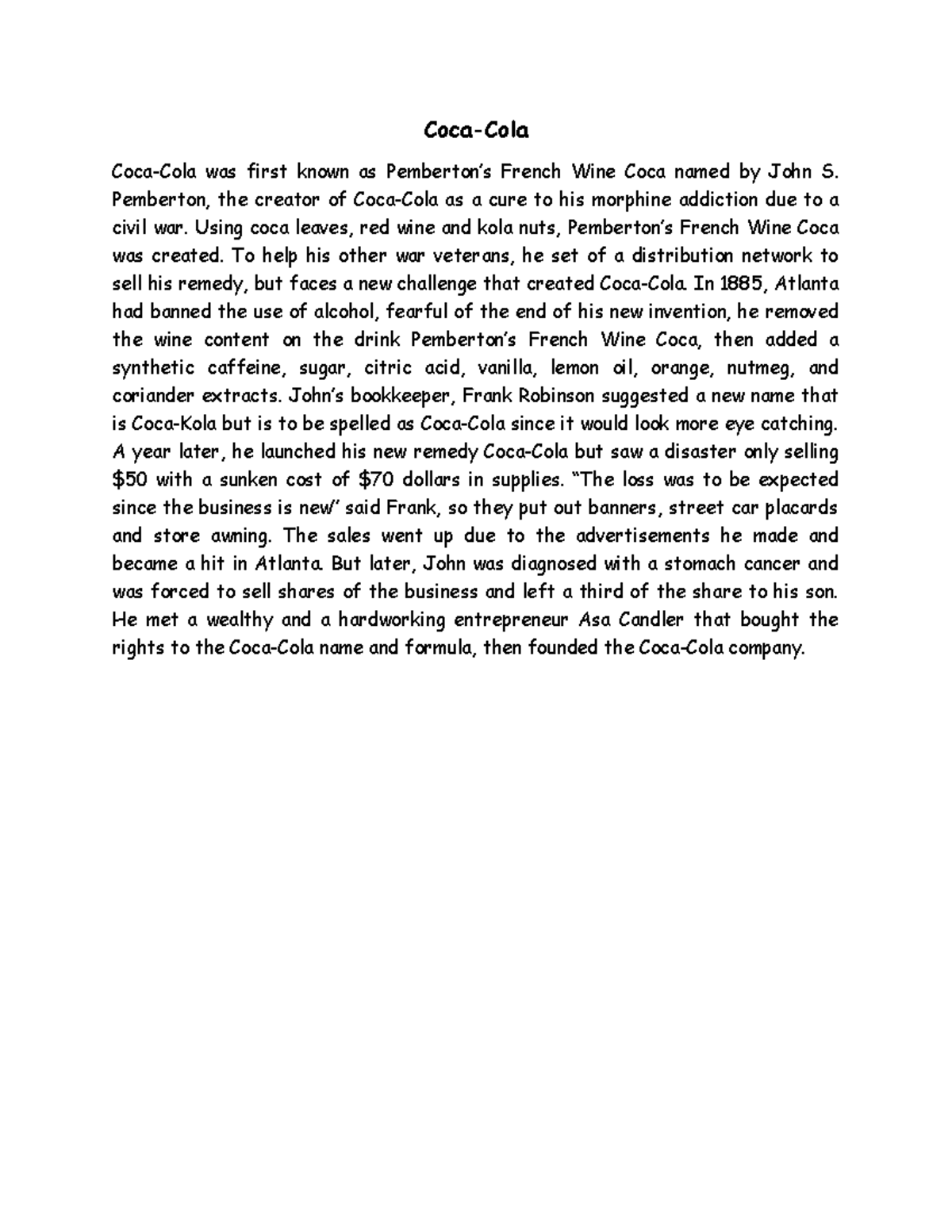 Coca-Cola: The drink that almost never existed if he gave up - Coca ...