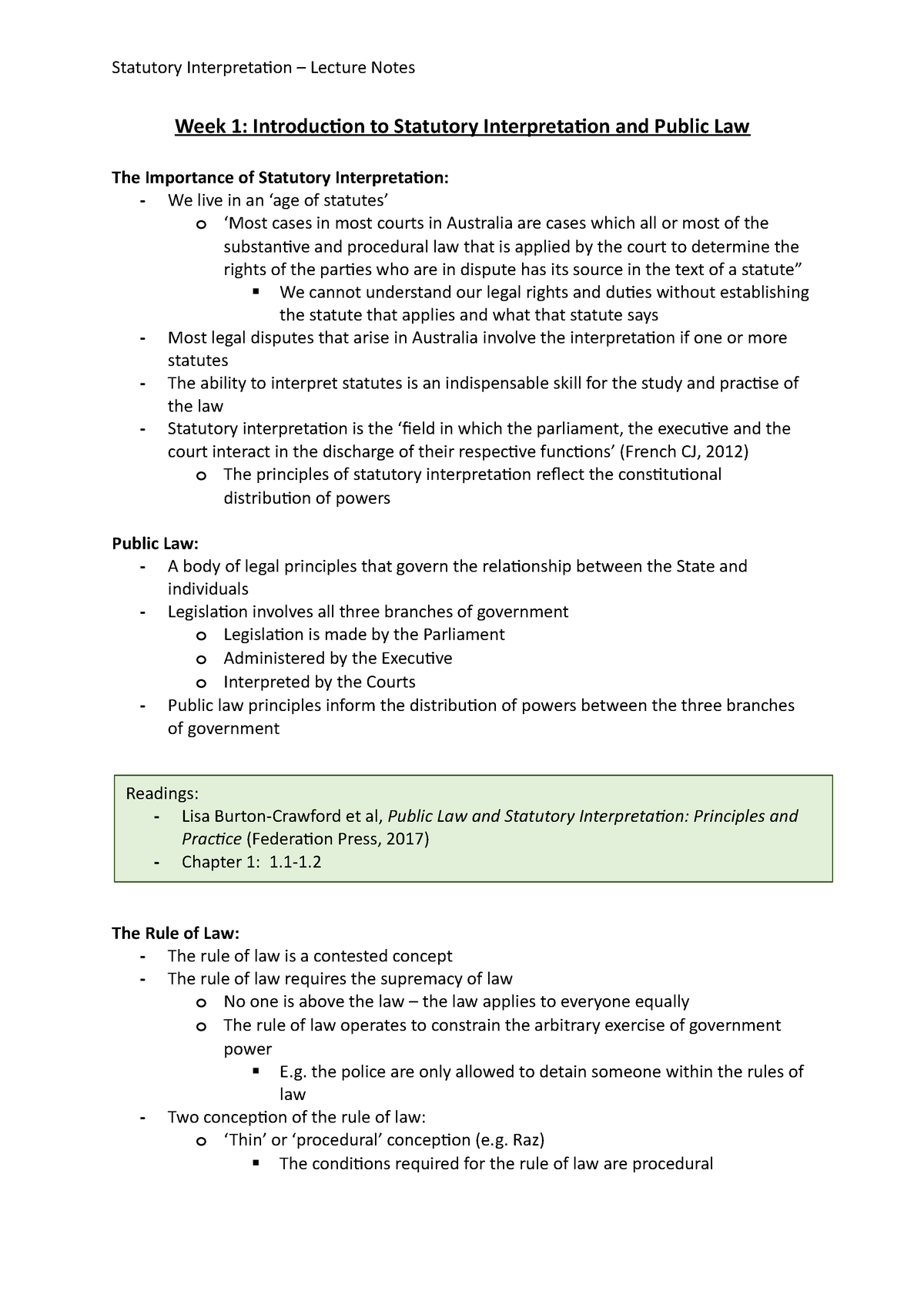 statutory interpretation essay plan