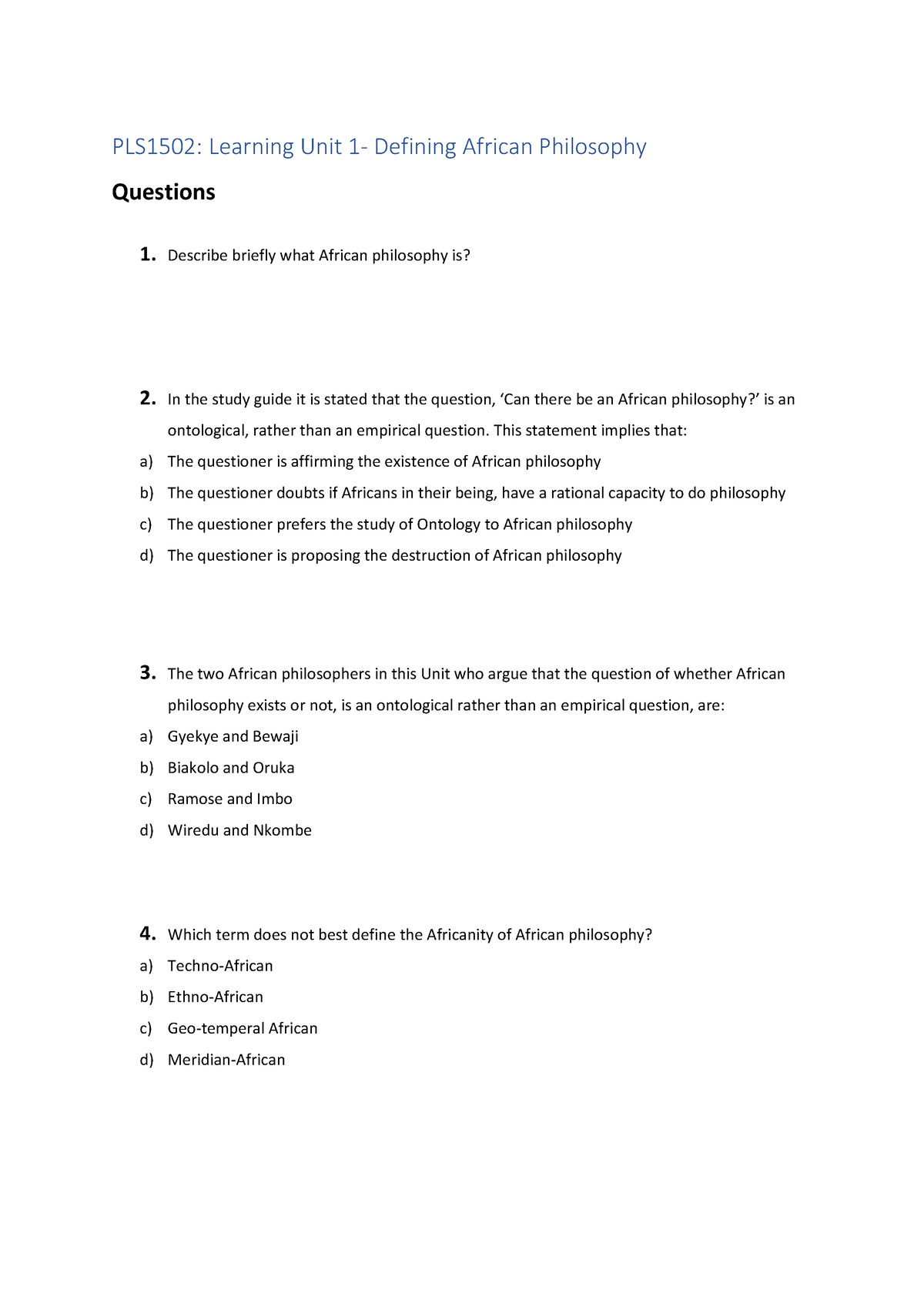 unisa quiz assignment