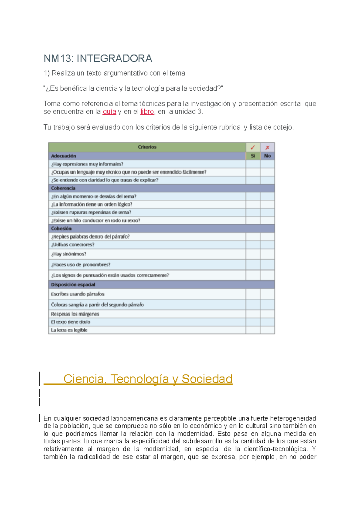 NM13 Integradora - modulo 13 - NM13: INTEGRADORA 1) Realiza un texto ...