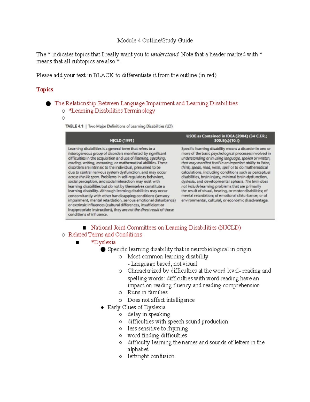 Exam 1 Study Guide - Part 2 - Module 4 Outline/Study Guide The ...