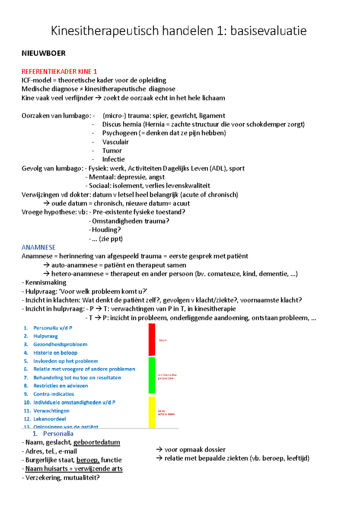 KTH Theorie Samenvatting - Kinesitherapeutisch Handelen 1 ...