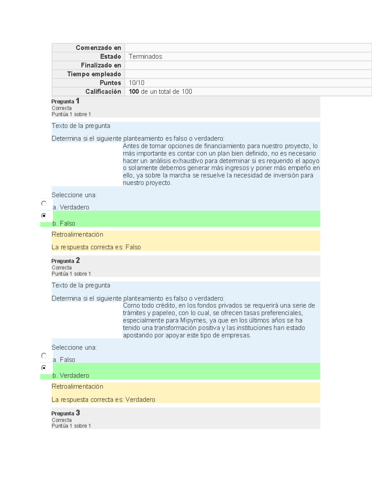 Examen Financiamiento De Iniciativas - Comenzado En Estado Terminados ...