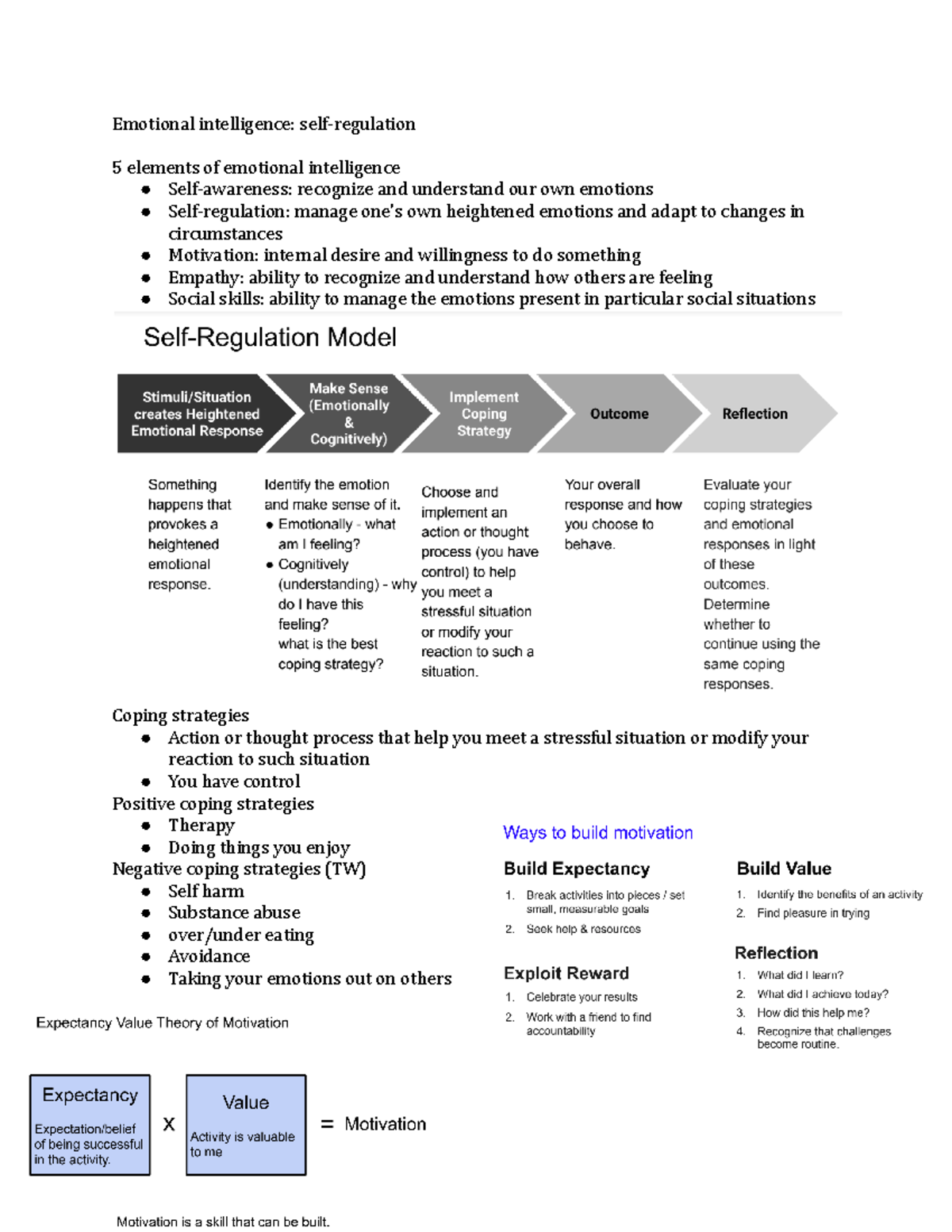 literature review of emotional self regulation