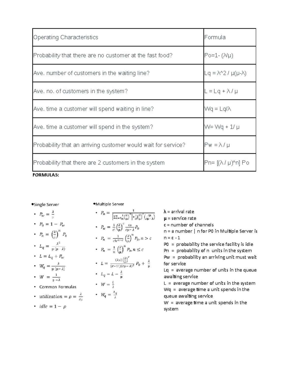 Operating-Characteristics - Operating Characteristics Formula ...