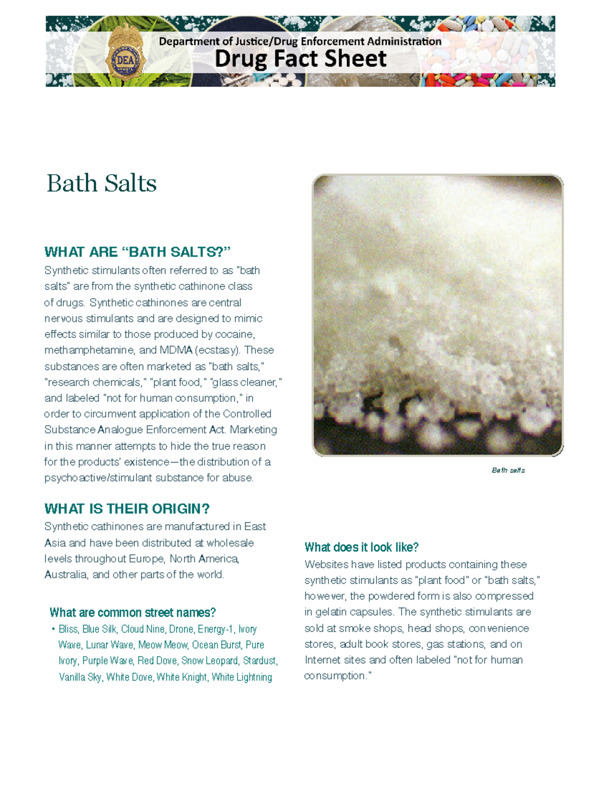 Bath Salts2020 Experimental College resources Bath Salts WHAT ARE