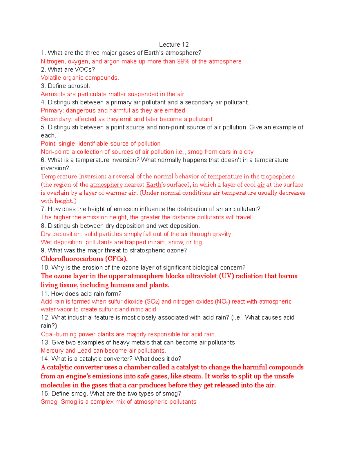 Lectures 12, 13, 14 Notes for quizlets. Lecture 12 What are the