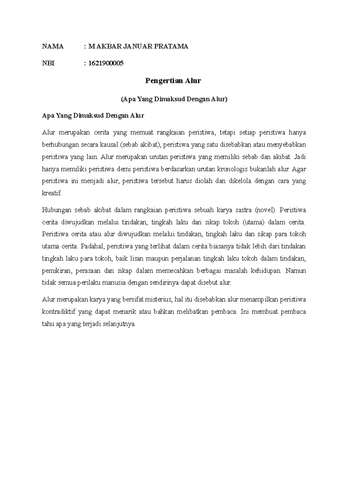 Pengertian Alur (Apa Yang Dimaksud Dengan Alur) M Akbar Januar Pratama
