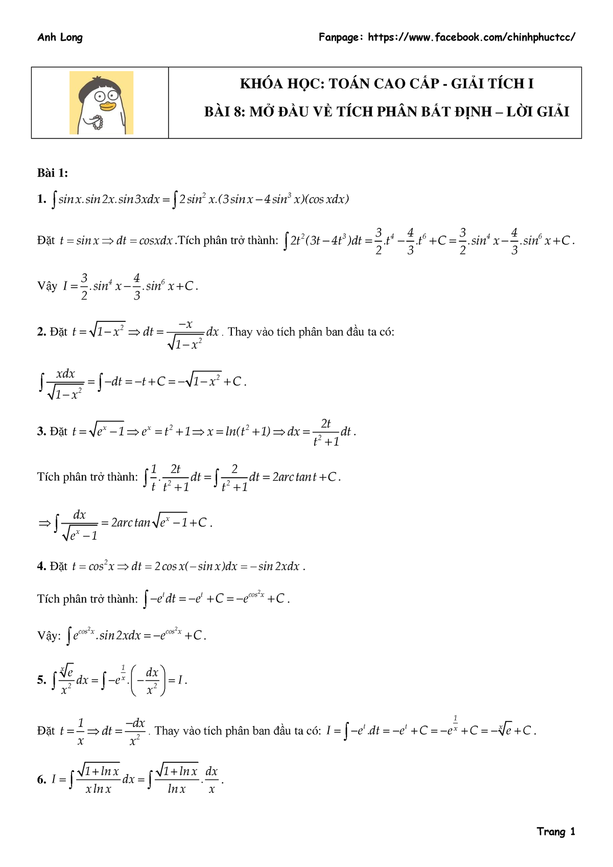 Làm thế nào để tính tích phân bất định của một hàm số?
