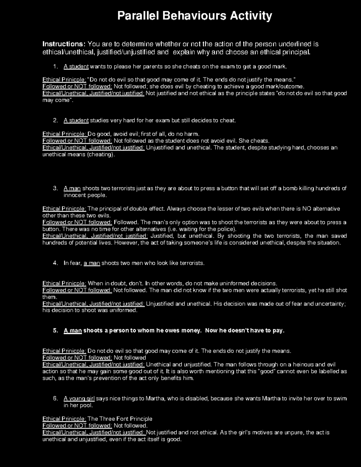 Parallel Behaviours Activity - Case Studies - Parallel Behaviours ...