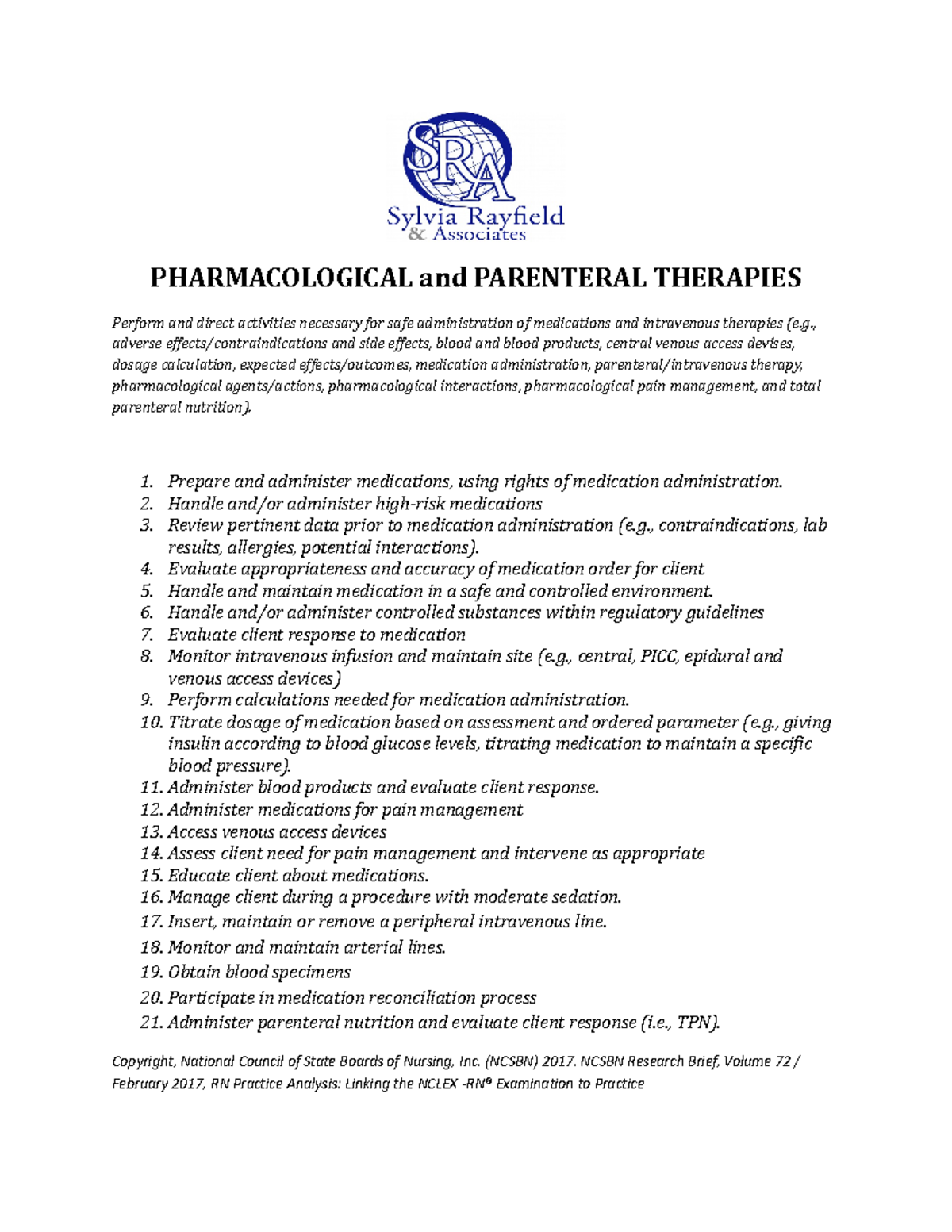 MEDICAL SURGICAL NURSING 11 - PHARMACOLOGICAL and PARENTERAL THERAPIES ...