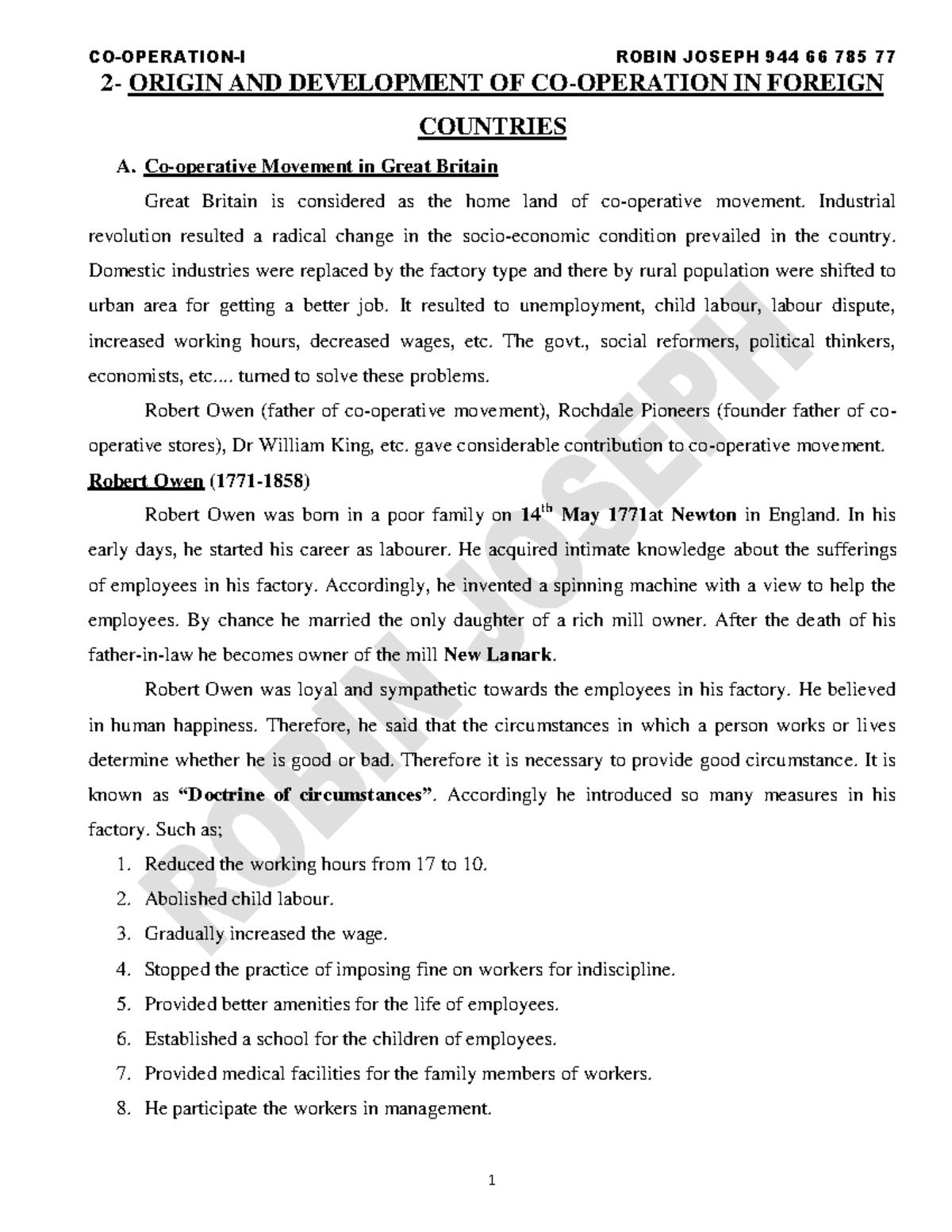 Co-operation I-6 - It's lecture note - 2- ORIGIN AND DEVELOPMENT OF CO ...