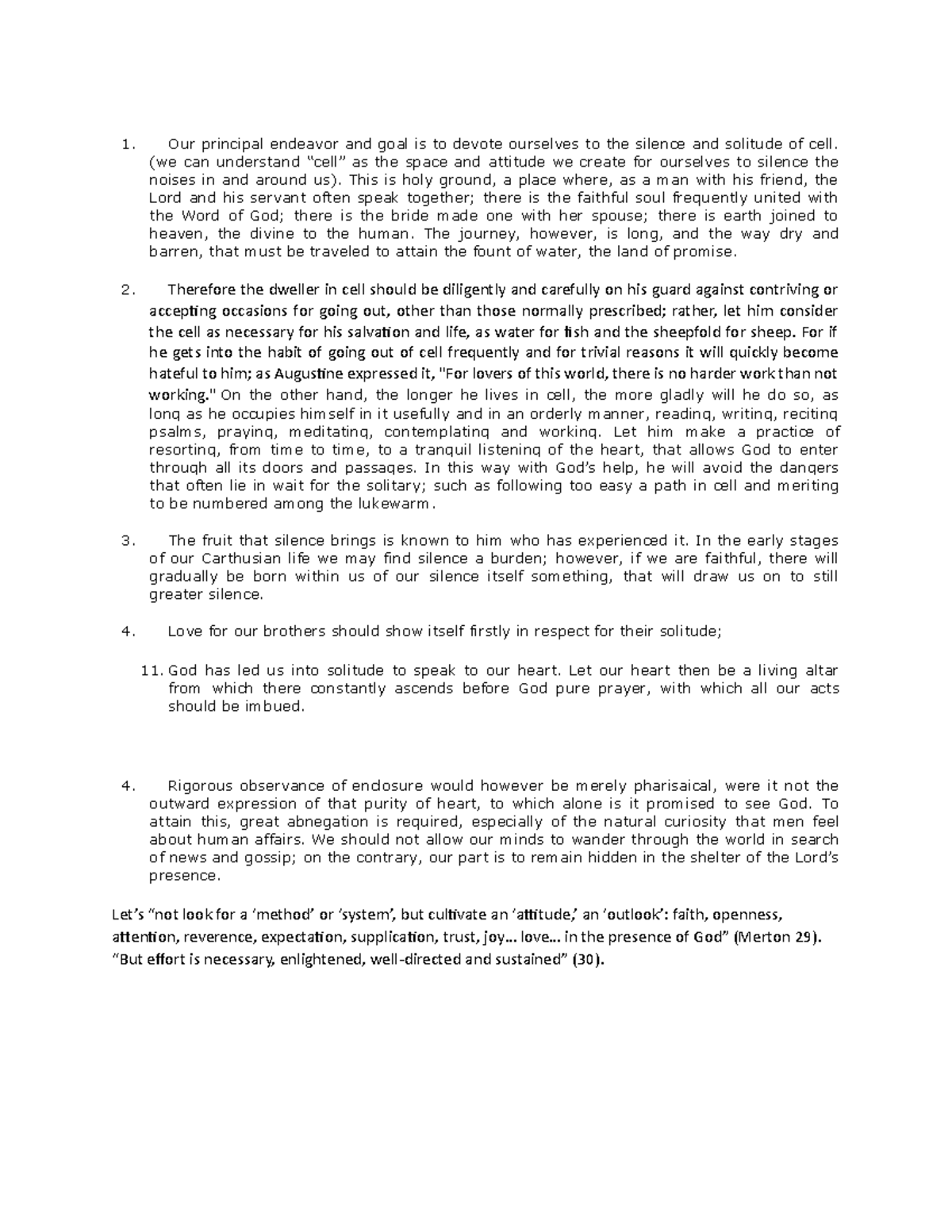 Pasted Notes Carthusian Monastic foundation of Ignatian Silence - Our ...