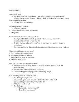 Marketing Chapter 10 2 - Notes from lecture - Marketing Chapter 10 ...