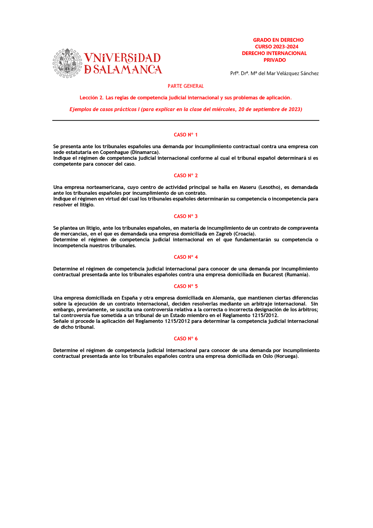 Ejemplos De Casos Pr Ã¡cticos Lecci Ã³n 2 - I - GRADO EN DERECHO CURSO ...