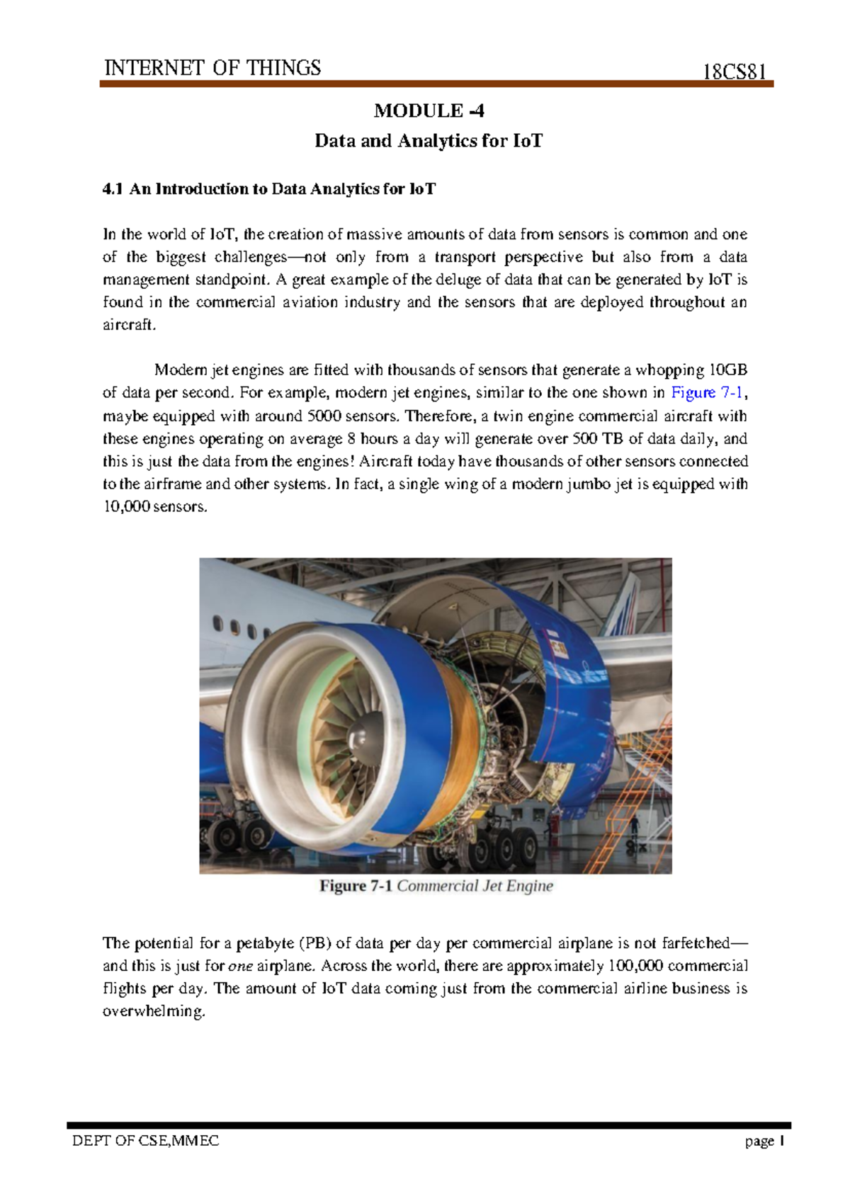 Module 4 Io T - Summary Cse - MODULE - Data and Analytics for IoT 4 An ...