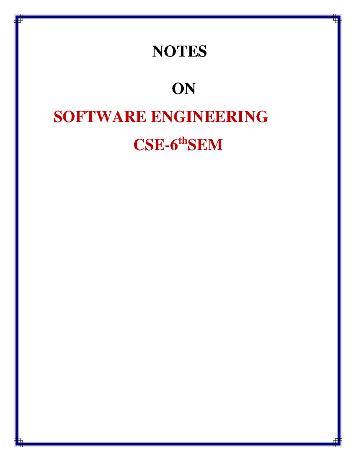CSE 6th Sem - SE - Software engineeting notes - NOTES ON SOFTWARE ...