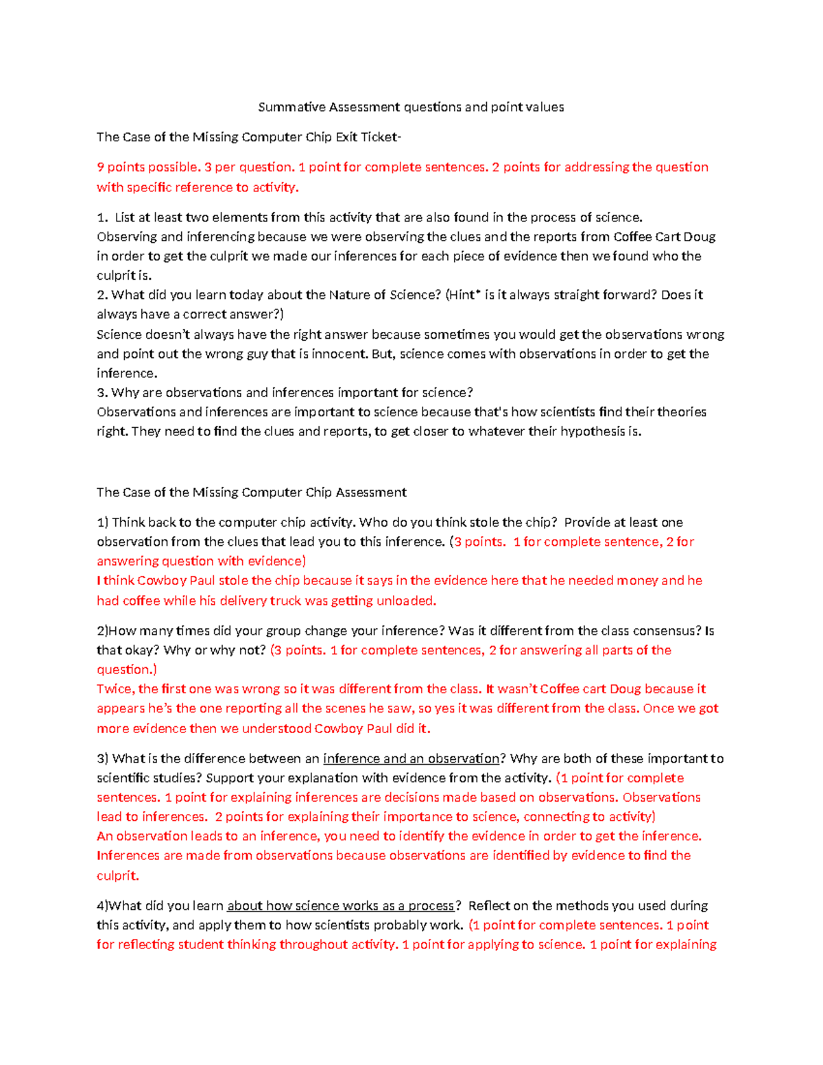 Copy of Case of the missing computer chip assessment and point values