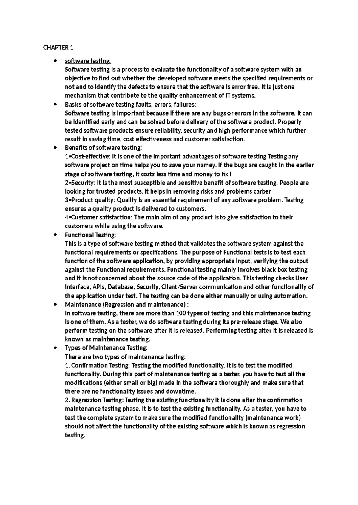 Software testing - Copy - CHAPTER 1 software testing: Software testing ...
