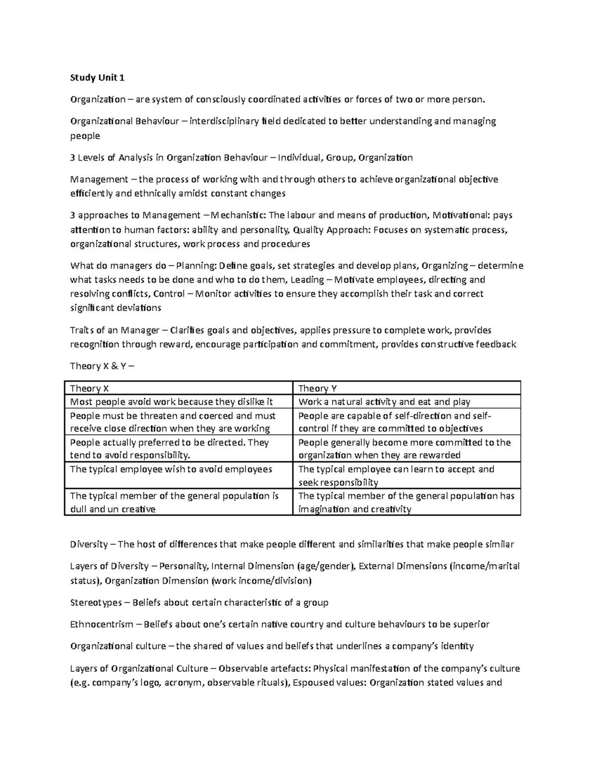 Exam Revision - Summary Human Resource Management - Study Unit 1 ...