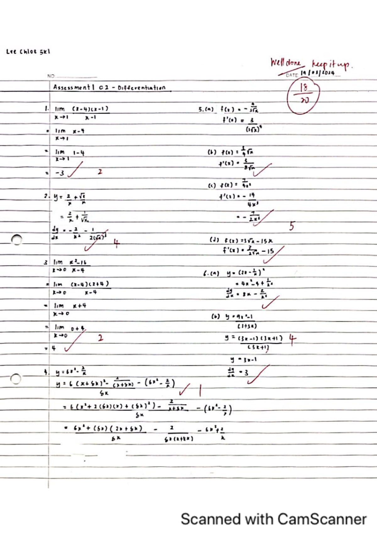 Full Solutions F5 C2 Assessment 1 - Add math - Lee Chloe 5kl Well done ...