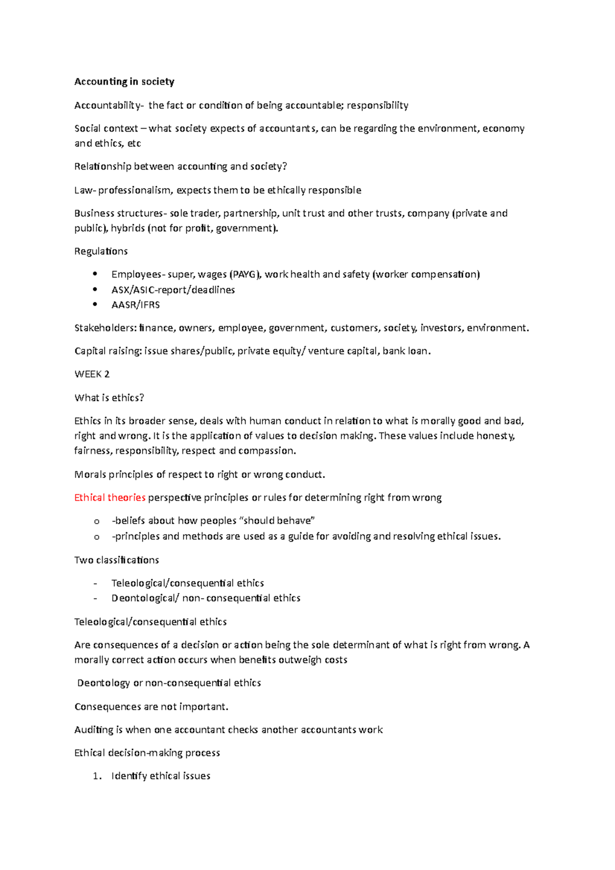 Accounting in society - Lecture notes 1-6 - Accounting in society ...