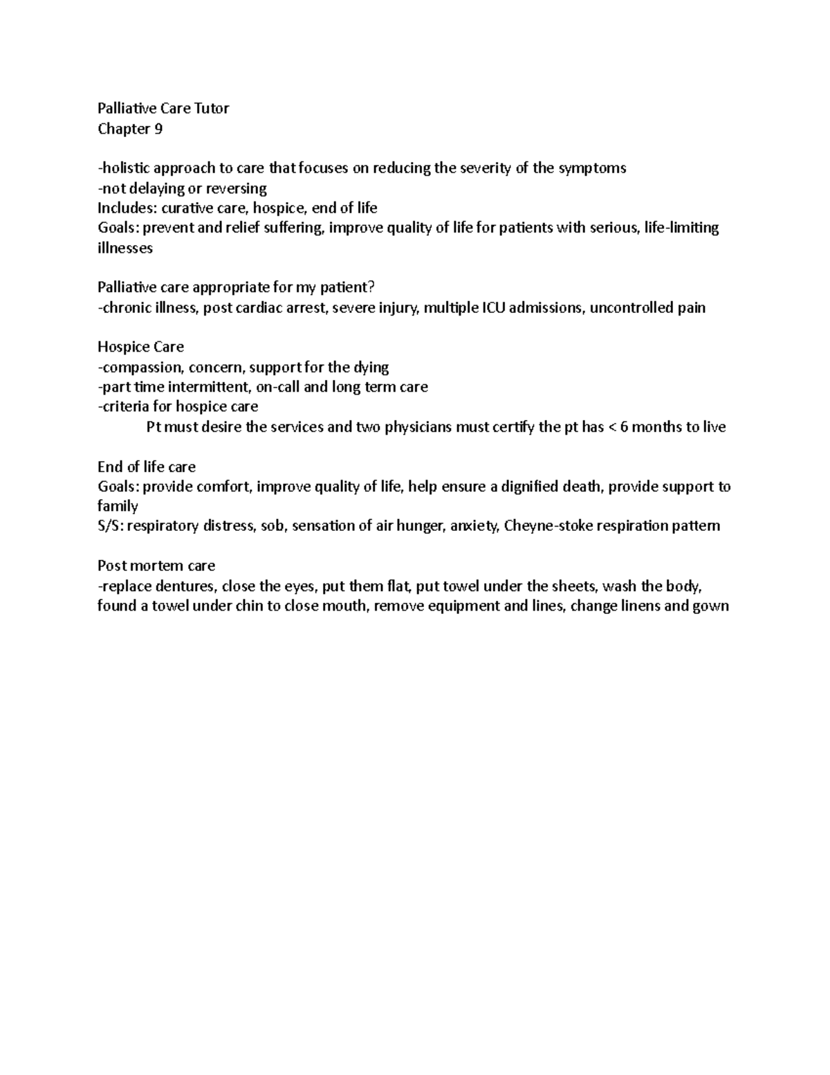Palliative Care Tutor - Palliative Care Tutor Chapter 9 -holistic ...