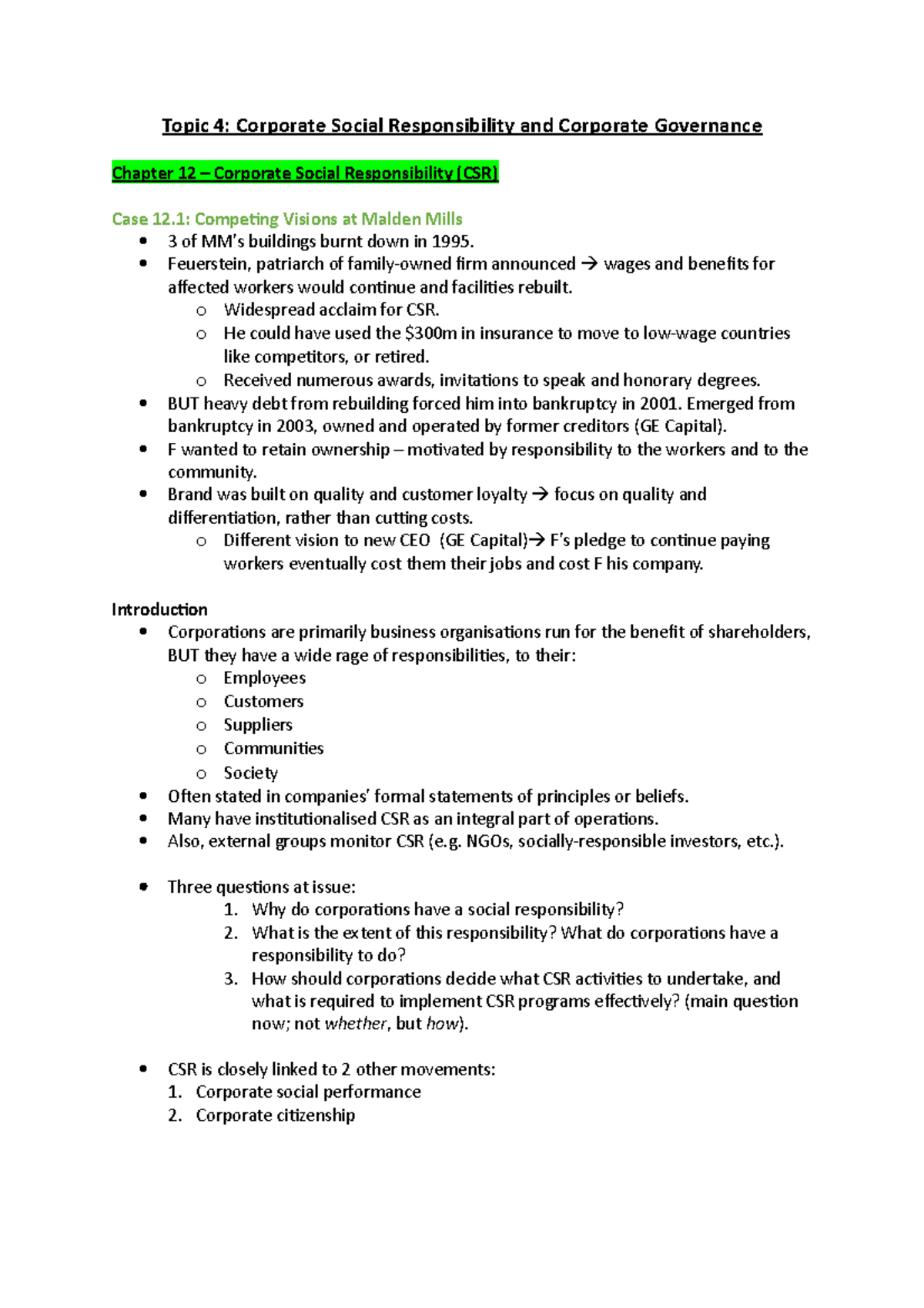 corporate social responsibility thesis topics