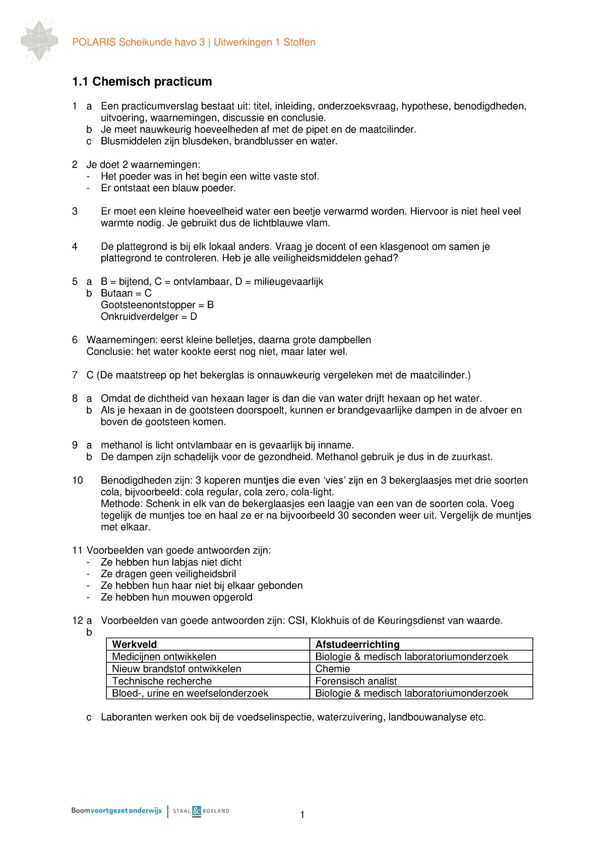 Scheikunde Hoofdstuk 1 Paragraaf 1 Antwoorden - POLARIS Scheikunde Havo ...