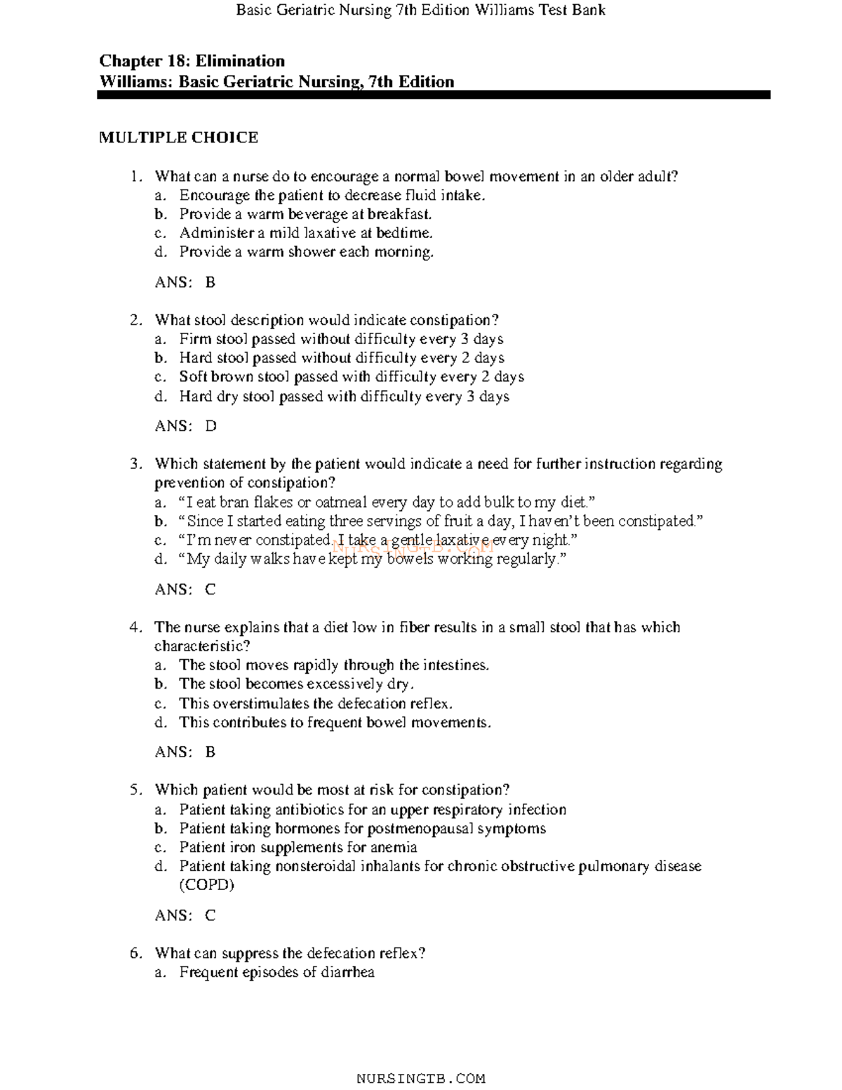 9780323554558 \18 - geriatrics notes, answer key, and page guide ...