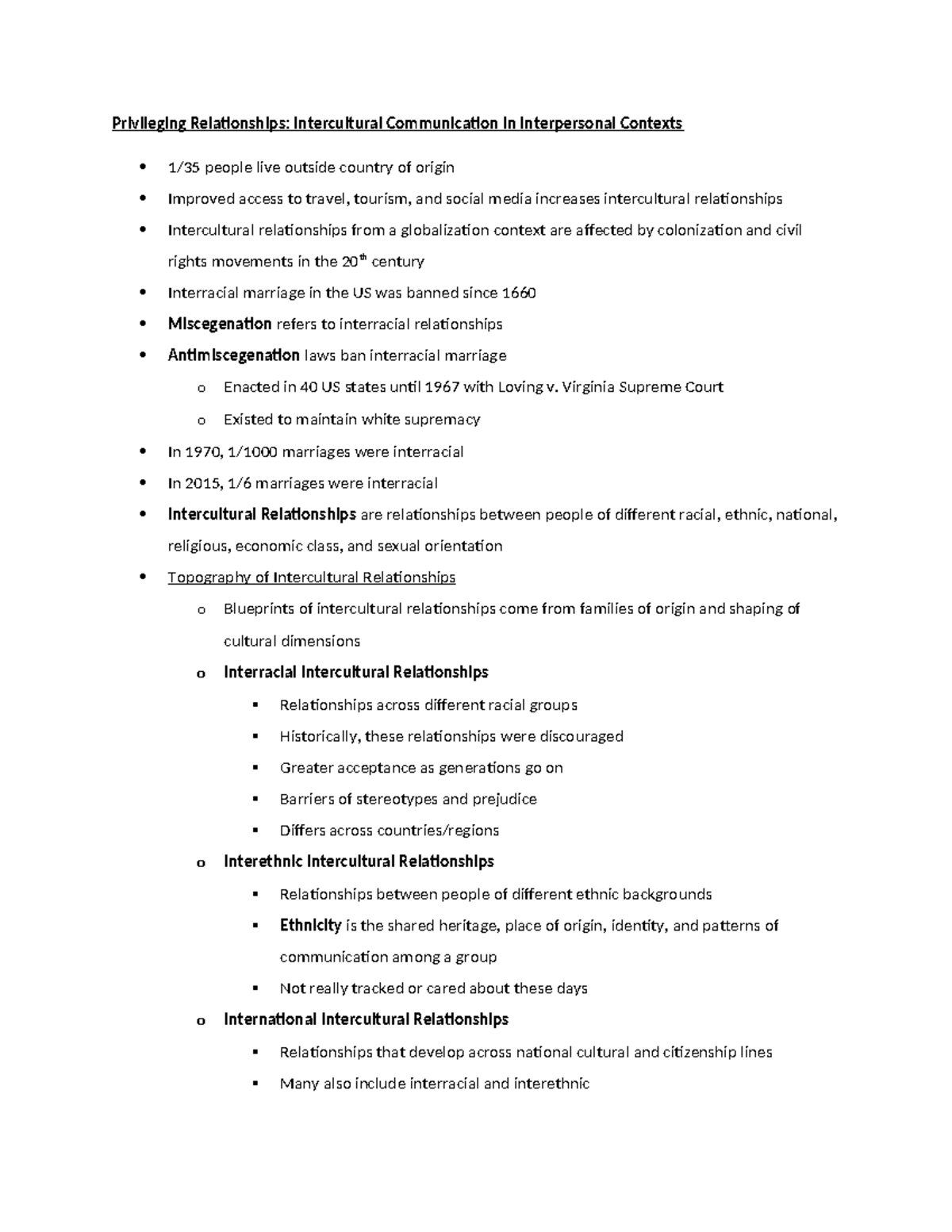 Ch 5 Notes - Privileging Relationships: Intercultural Communication in ...
