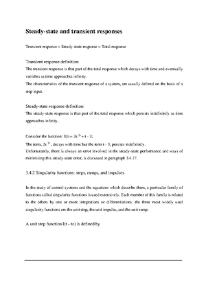 Steady-state and transient responses