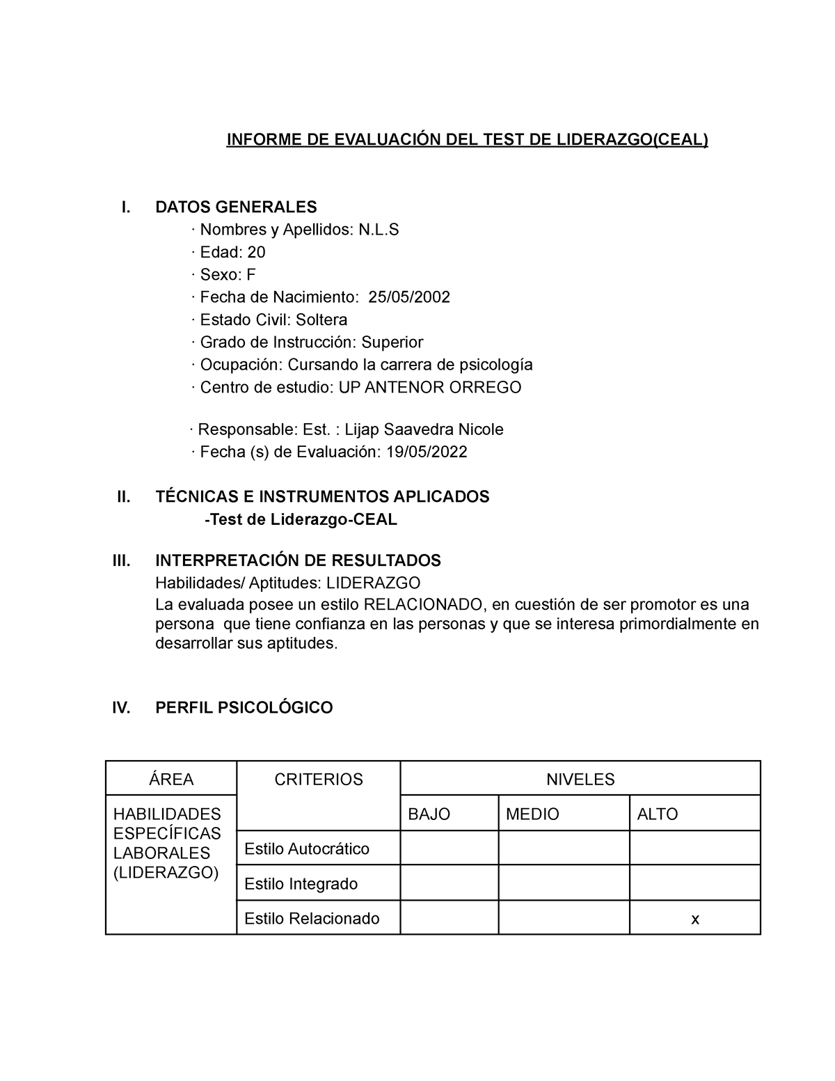 Informe-CEAL - Informe ejemplo_redacción de informe con resultados áaaaaaa  - INFORME DE EVALUACIÓN - Studocu