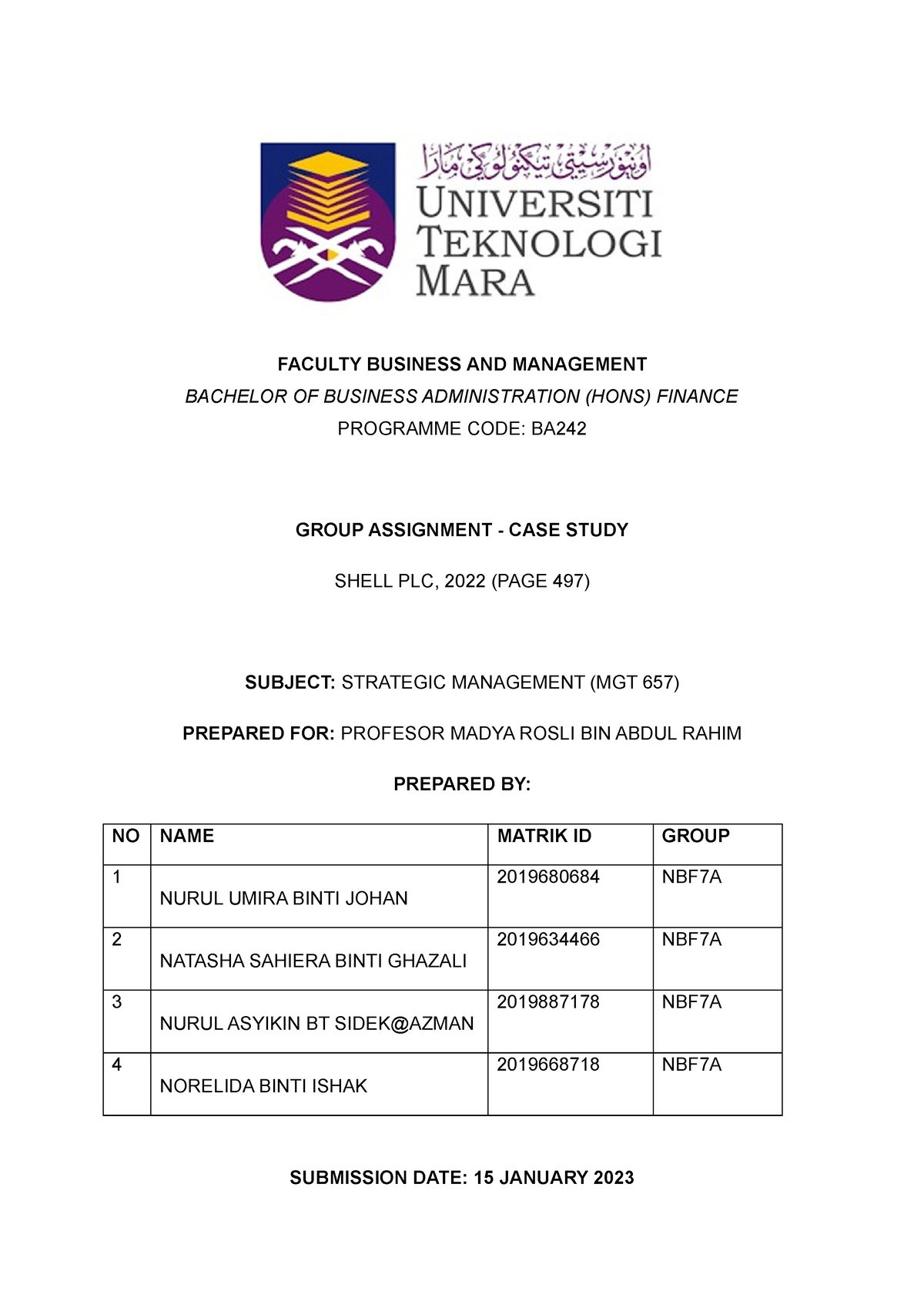 group assignment mgt657