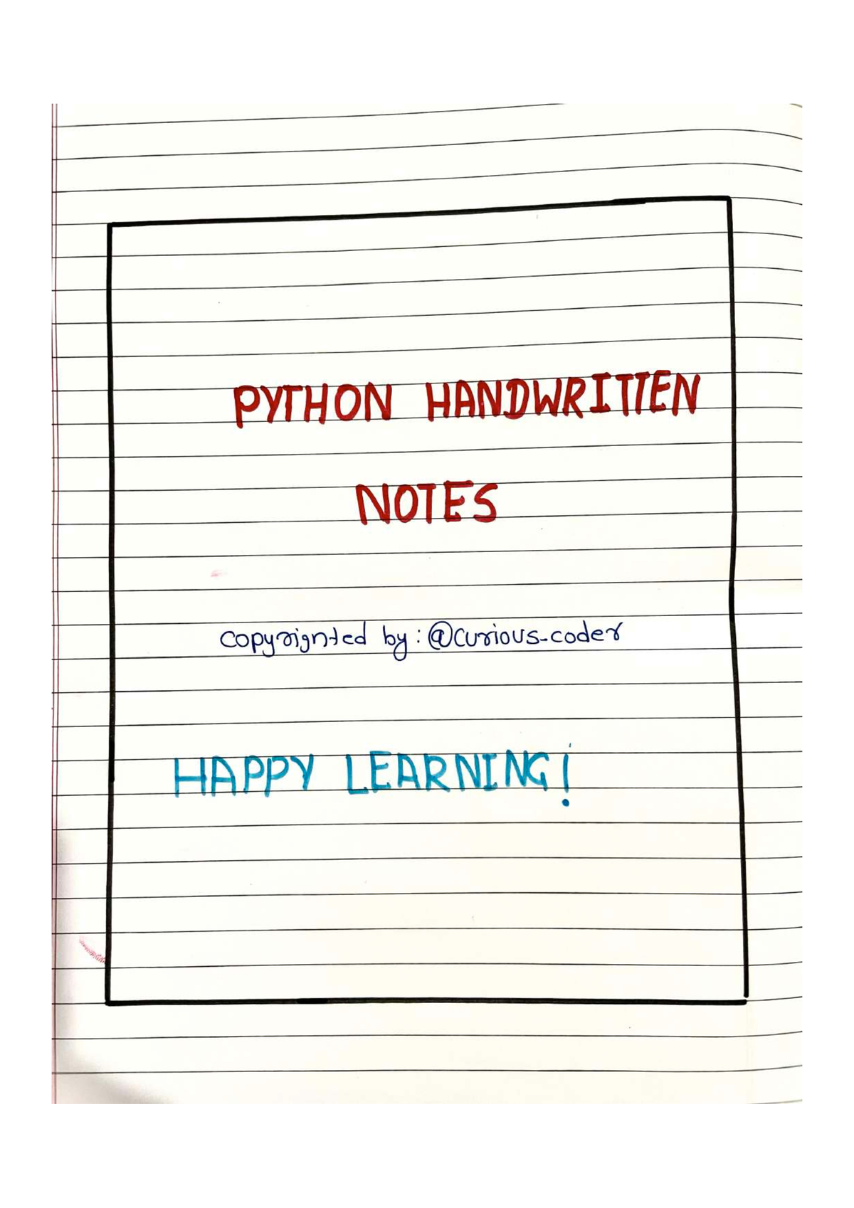 Python Handwritten Notes - Studocu