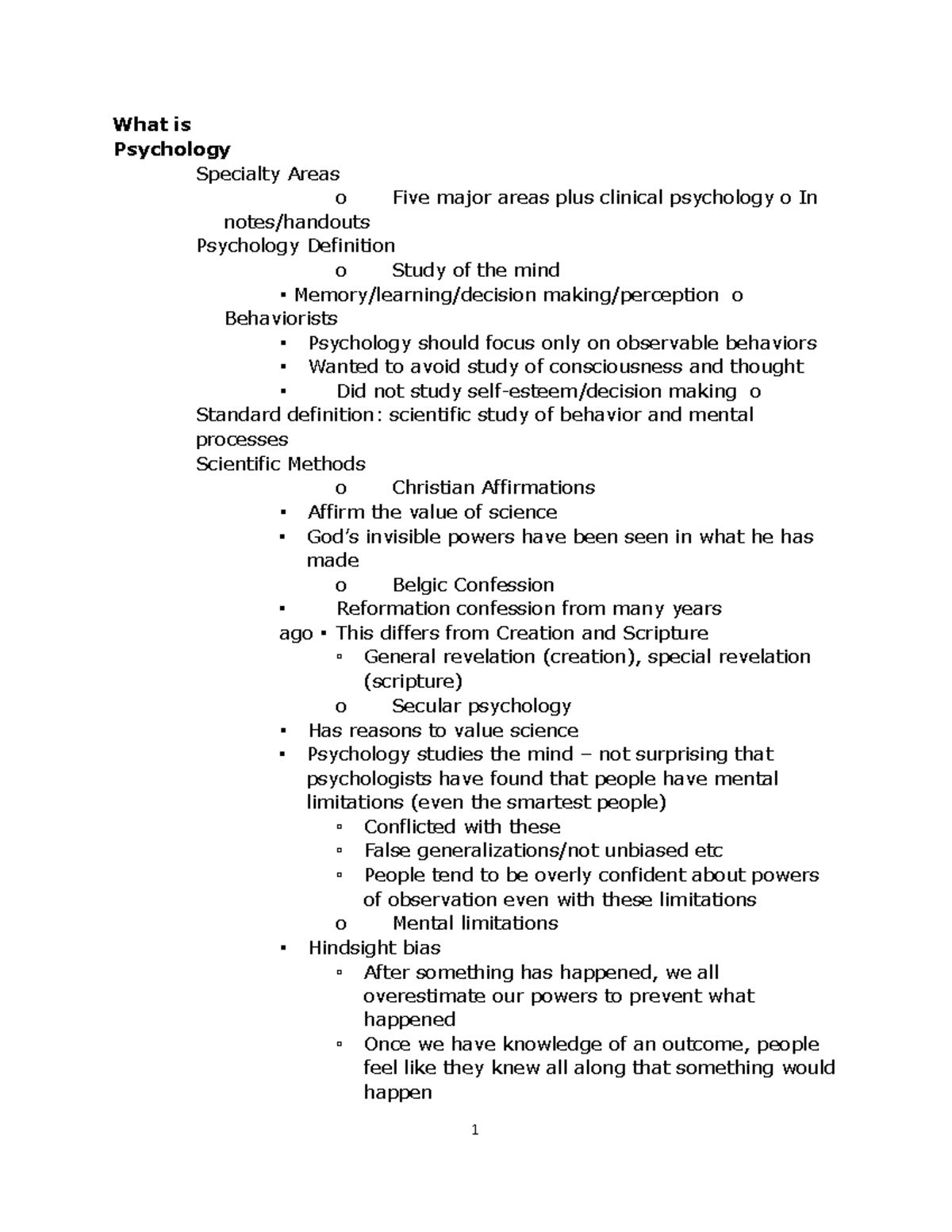 psychology-semester-notes-1-1-what-is-psychology-specialty-areas-o