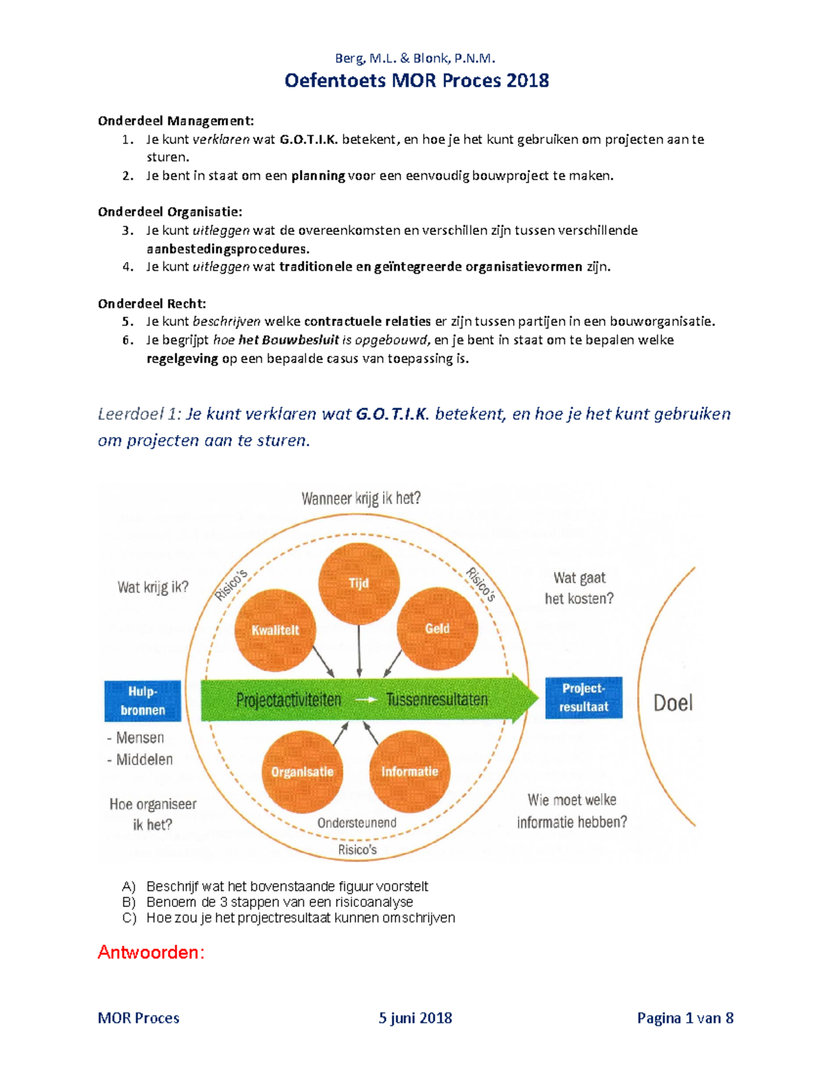 Oefentoets MOR Proces 2018 + antwoorden - Oefentoets MOR Proces ...