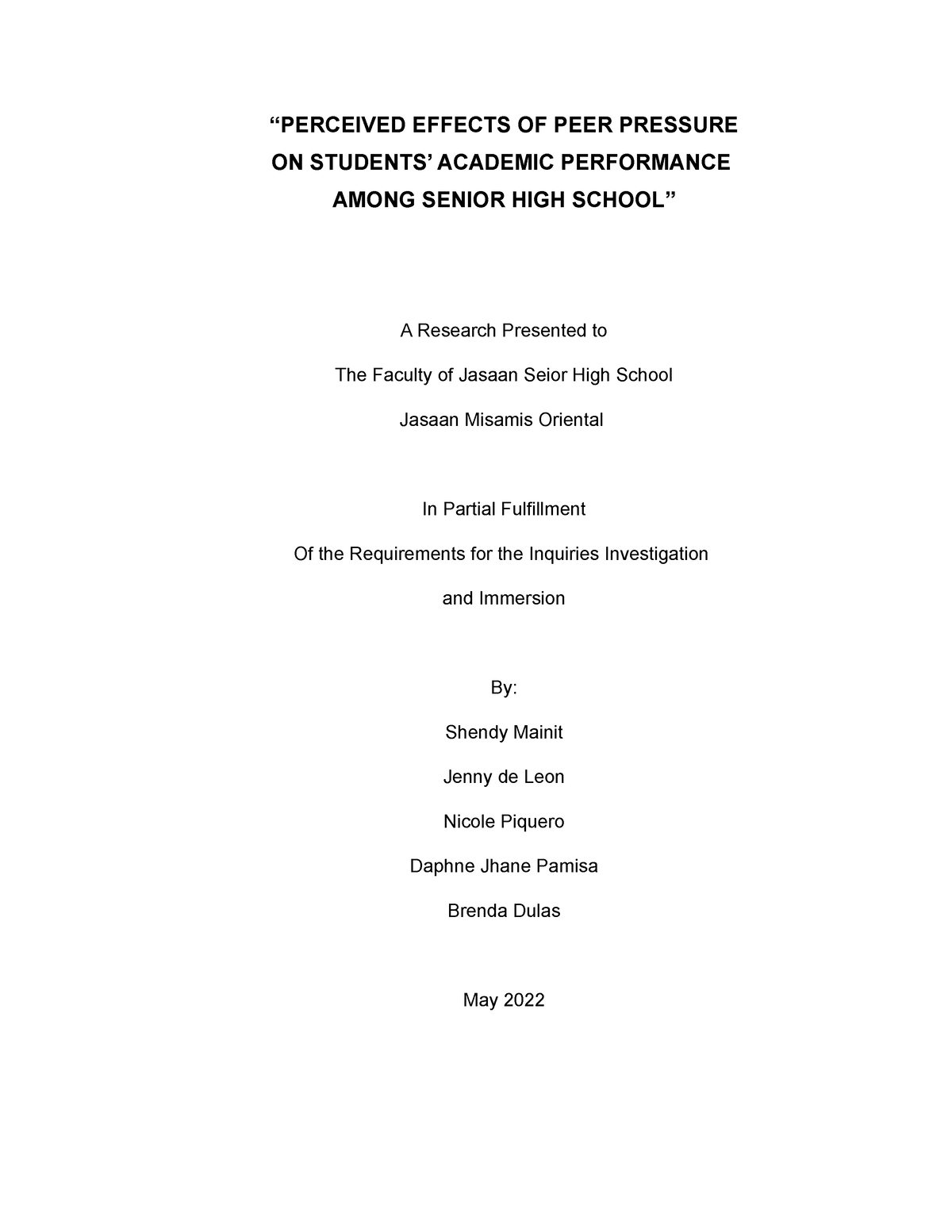 research-iii-perceived-effects-of-peer-pressure-on-students