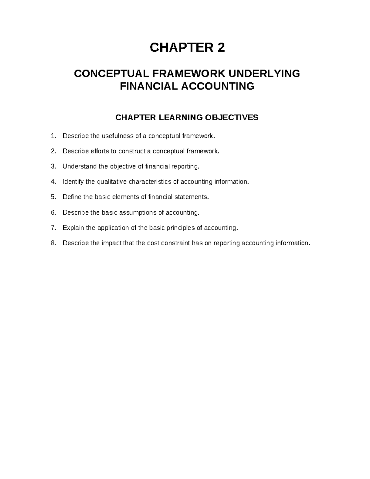 Ch02 - Conceptual Framwork - CHAPTER 2 CONCEPTUAL FRAMEWORK UNDERLYING ...