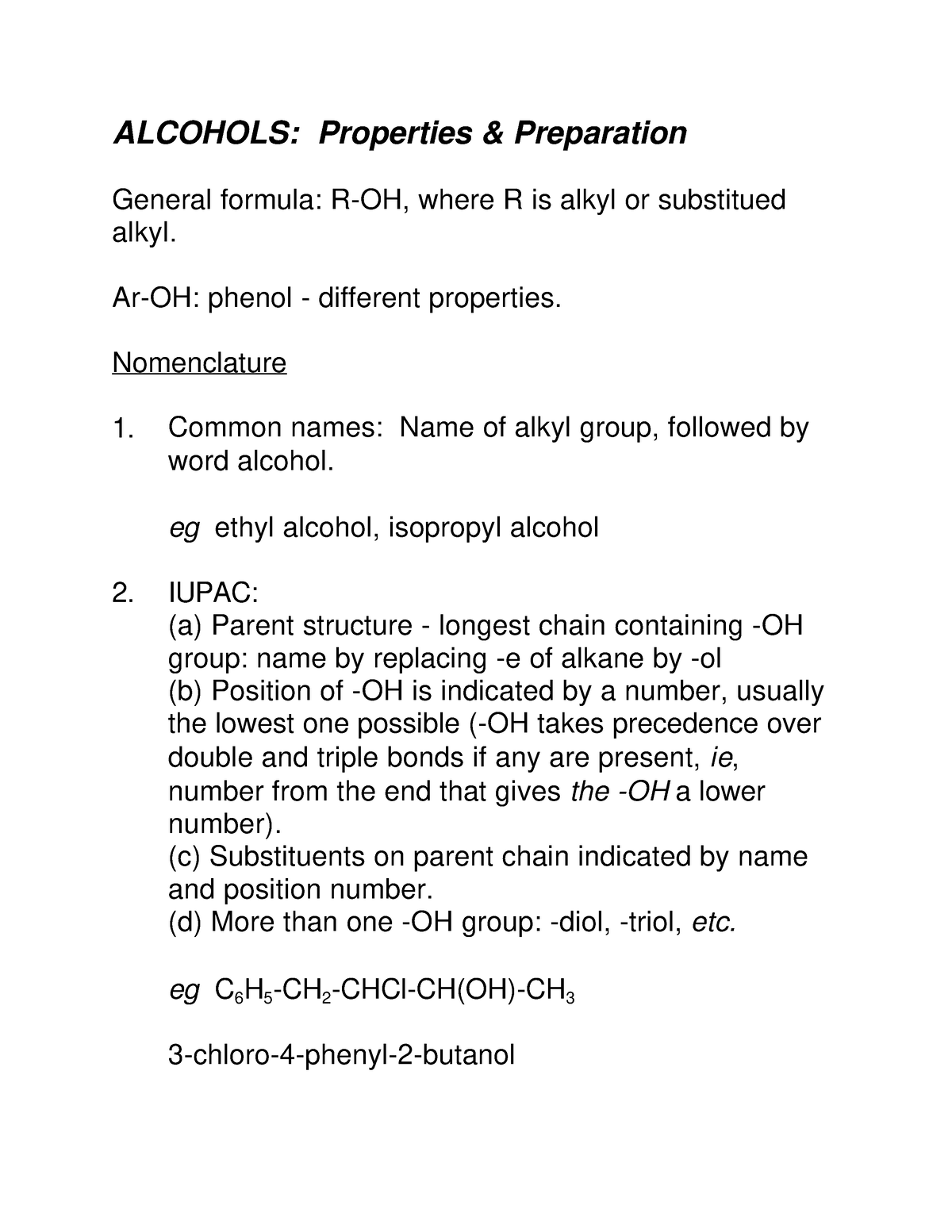 226 Alcohols Phenols Ethers Lec S00 - ALCOHOLS: Properties ...