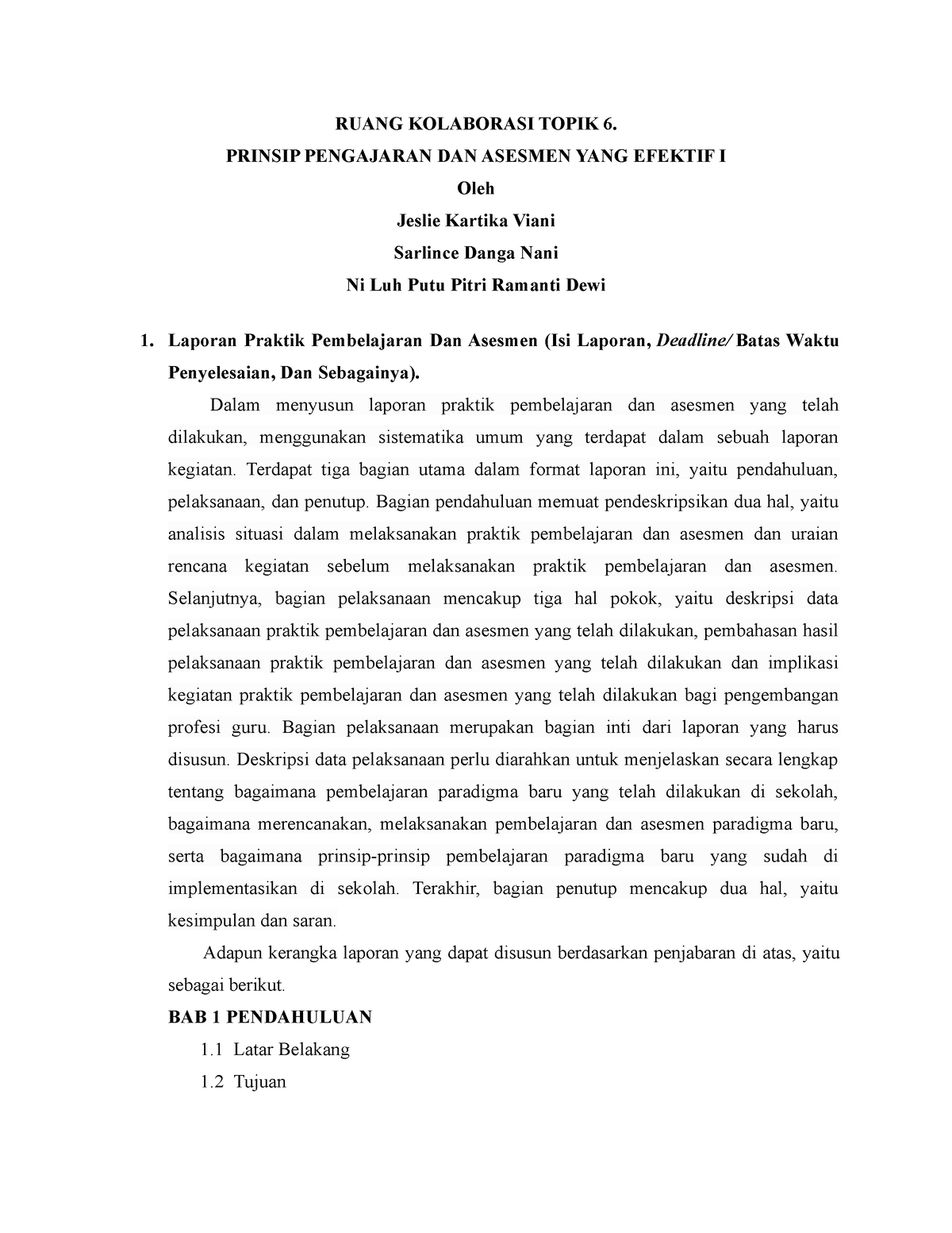 Ruang Kolaborasi Topik 2 Prinsip Pengajaran Dan Asesm 6178