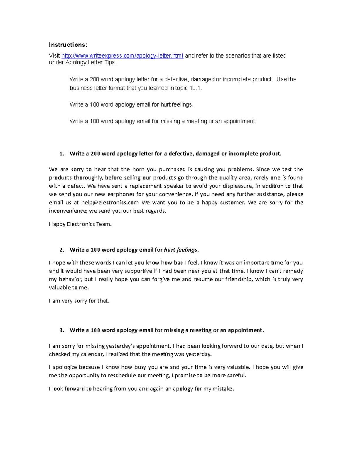 Act 13 - Inglés - Instructions: Visit writeexpress/apology-letter.html ...