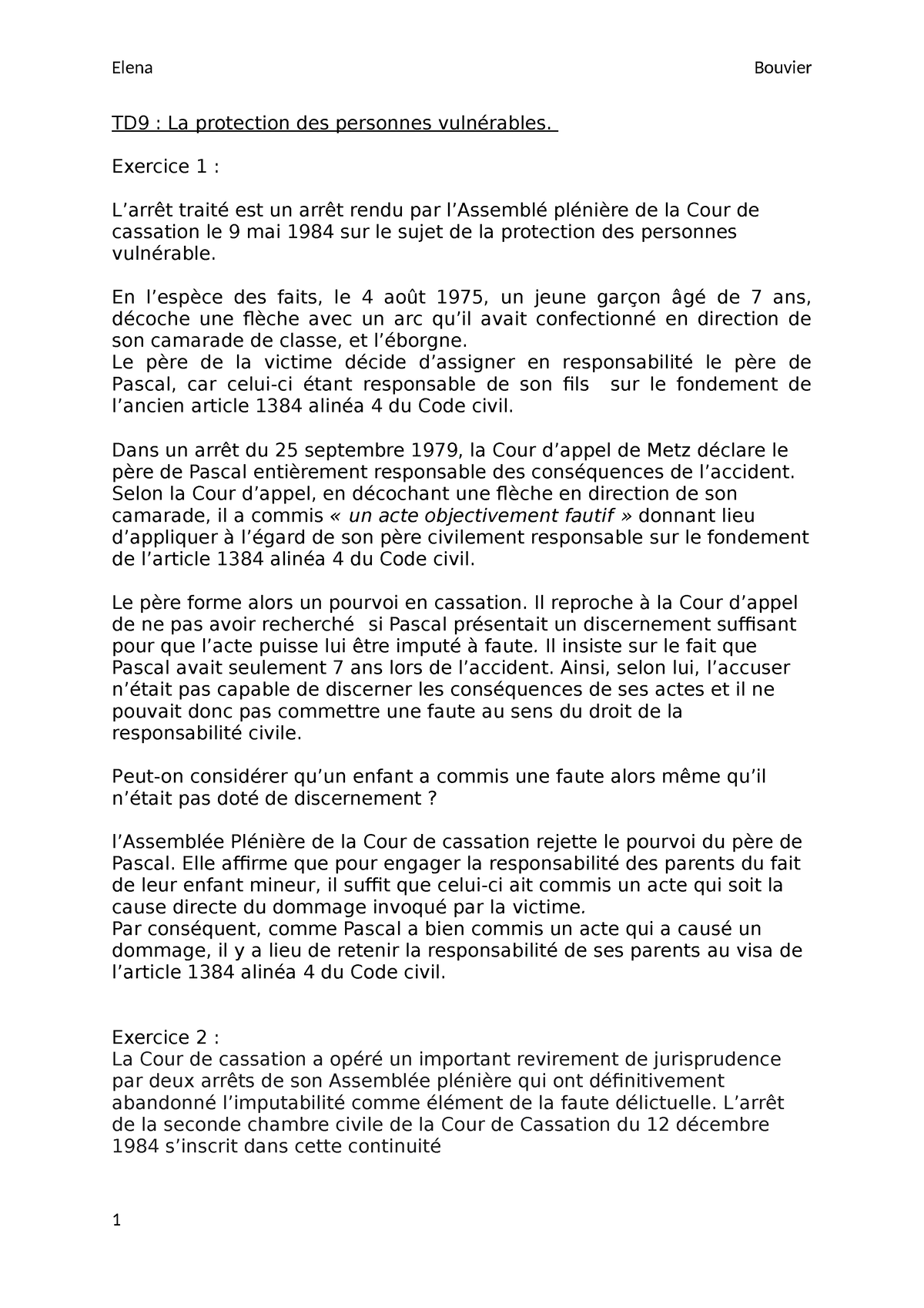 TD9 - Note Et Td De Droit Civil - TD9 : La Protection Des Personnes ...